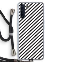 Strepen zwart-wit: Oppo A91 Transparant Hoesje met koord