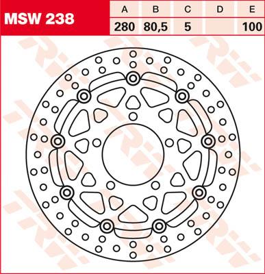 TRW Remschijf, remschijven voor de moto, MSW238