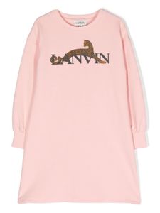 Lanvin Enfant robe-pull pailletée Cat à logo imprimé - Rose