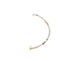 Solid Gold Tussenstuk Ketting Edelsteen 4mm Kwarts Gemixt