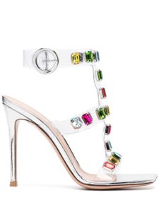 Gianvito Rossi sandales 105 mm à ornements en cristal - Argent