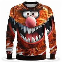 Grappig Voor heren Modieus 3D-afdrukken Sweatshirt Hoodies Rood Strakke ronde hals Herfst Winter Ontwerper Sweatshirt met capuchon Lightinthebox