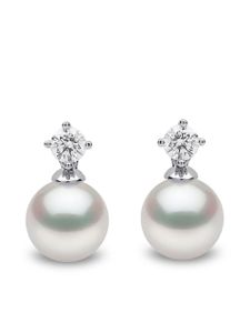 Yoko London puces d'oreilles en or blanc 18ct serties de perles Akoya - Argent