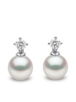 Yoko London puces d'oreilles en or blanc 18ct serties de perles Akoya - Argent - thumbnail