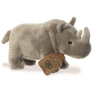 Pluche knuffeldier neushoorn - grijs - 24 cm - Safari dieren thema