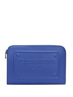 Dolce & Gabbana pochette en cuir à plaque logo - Bleu