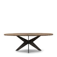 Rivièra Maison Ovale Eettafel Falcon Crest Eikenhout, 230 x 105cm - Black - Ovaal