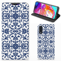 Samsung Galaxy A70 Smart Cover Flower Blue - thumbnail