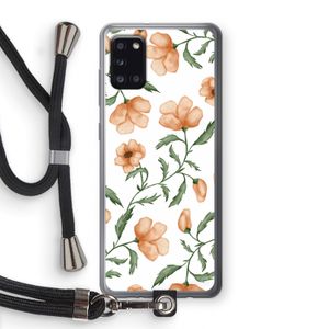 Peachy flowers: Samsung Galaxy A31 Transparant Hoesje met koord
