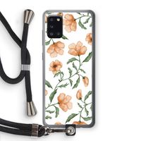 Peachy flowers: Samsung Galaxy A31 Transparant Hoesje met koord