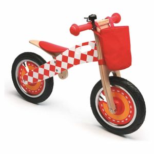 Houten loopfiets rood   -