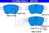 Remmenset, remschijf ATE, Remschijftype: Geventileerd: , Inbouwplaats: Vooras, u.a. für Seat, VW, Audi - thumbnail