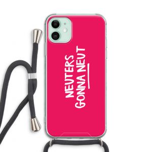 Neuters (roze): iPhone 11 Transparant Hoesje met koord