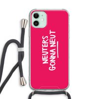 Neuters (roze): iPhone 11 Transparant Hoesje met koord