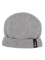 Borsalino bonnet en cachemire à patch logo - Gris