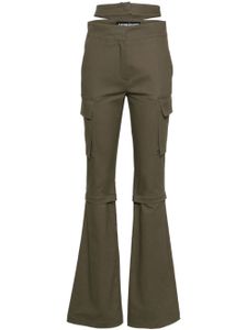 ANDREĀDAMO pantalon évasé à double ceinture - Vert