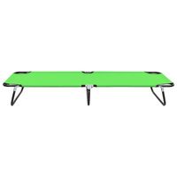 The Living Store Opvouwbaar campingbed - Groen - 190 x 58 x 28 cm - Roestvrijstalen frame - thumbnail