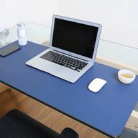 Multifunctionele Business dubbel zijdig PVC lederen muismat toetsenbord pad tabel mat computer bureau mat grootte: 90 x 45cm (blauw + geel)