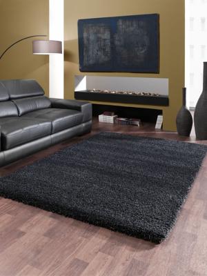 Vloerkleed Shaggy Deluxe 5533-90 Black-Melange-240 x 340 cm