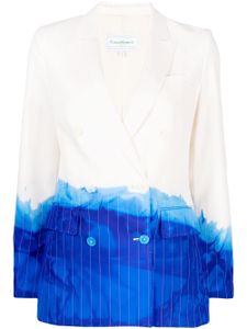 Stain Shade blazer en laine à motif tie dye - Blanc