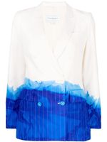 Stain Shade blazer en laine à motif tie dye - Blanc - thumbnail