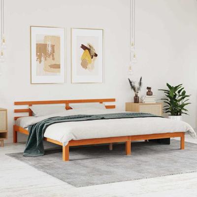 Bedframe Wasbruin 200 x 200 cm Massief grenenhout