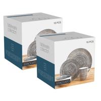 Servies set Dots - 32-delig - wit - porselein - dinerservies - tafelservies - 8 personen