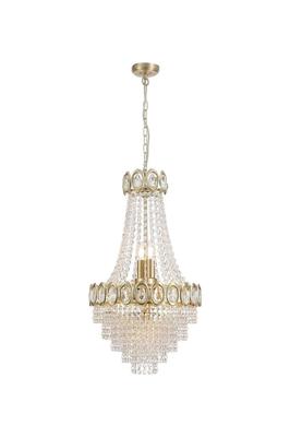 Kroonluchter Louis Phillipe 6Lt Satin Brass & Crystal