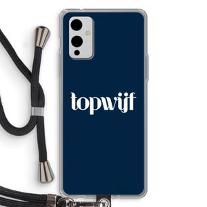 Topwijf Navy: OnePlus 9 Transparant Hoesje met koord