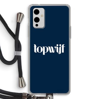 Topwijf Navy: OnePlus 9 Transparant Hoesje met koord