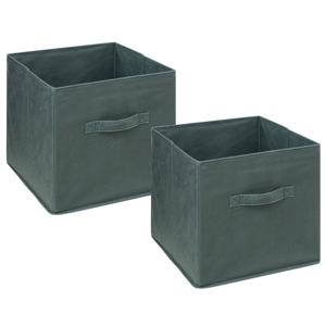 Opbergmand/kastmandje - 4x stuks - Olijfgroen - 31 x 31 x 31 cm - 29 liter - Vakkenkast manden - Sto