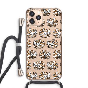 Slapende poes: iPhone 11 Pro Transparant Hoesje met koord