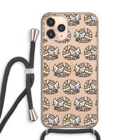 Slapende poes: iPhone 11 Pro Transparant Hoesje met koord