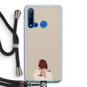 I drink wine: Huawei P20 Lite (2019) Transparant Hoesje met koord