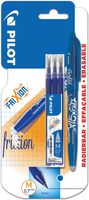 Pilot gelroller Frixion Ball, blister van 4 stuks (1 gelroller + 3 vullingen), blauw