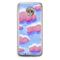 Roze wolken met vogels: Motorola Moto G6 Transparant Hoesje
