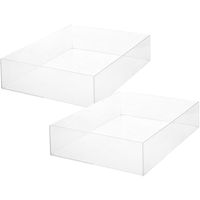 Set van 2x stuks sieraden/make-up houder/box rechthoek 38,5 x 8,5 cm van kunststof - thumbnail