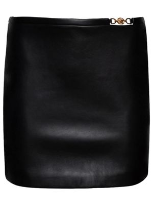 Versace minijupe Medusa '95 en cuir - Noir