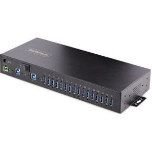 StarTech.com 16-Port Industrial USB 3.0 Hub, 5Gbps, Staal, DIN/Wand/Rack Monteerbaar, ESD Beveiligin