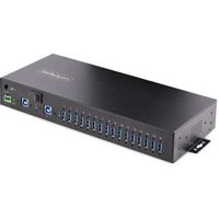 StarTech.com 16-Port Industrial USB 3.0 Hub, 5Gbps, Staal, DIN/Wand/Rack Monteerbaar, ESD Beveiligin