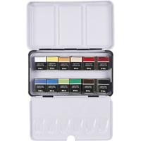 Creativ Company Art aquarelverf, ½-pan, afm 10x15x20 mm, standaardkleuren, 12 kleur/ 1 doos