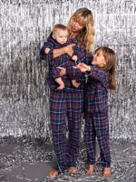 Flanellen damespyjama capsulecollectie familie Kerst ENVIE DE FRAISE bordeauxrood
