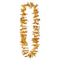 Hawaii krans/slinger - Tropische kleuren goud - Bloemen hals slingers