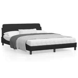 Bedframe met hoofdbord kunstleer zwart 160x200 cm