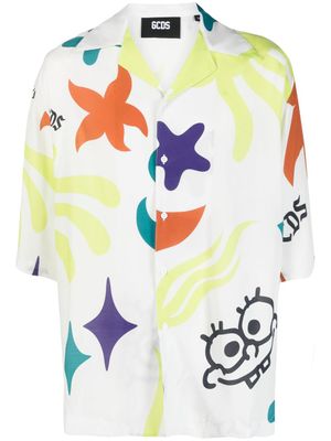 GCDS chemise imprimée à manches courtes - Blanc