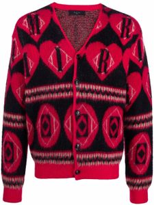 AMIRI cardigan à logo intarsia - Rouge