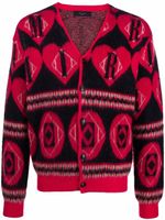 AMIRI cardigan à logo intarsia - Rouge - thumbnail