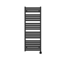 Electrische Wifi Radiator Sanicare HPW Carini Moda 160x60 cm Mat Zwart Met Thermostaat Zwart Rechtsonder