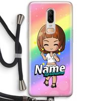 Chibi Maker vrouw: OnePlus 6 Transparant Hoesje met koord