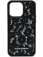 Dolce & Gabbana coque d'iPhone Pro Max fleurie à patch logo - Noir - thumbnail